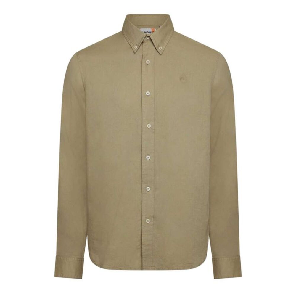 Timberland Mens Lovell Lake Cotton Long-Sleeved Shirt / Cream